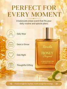 50ml Honey Bergamot Unisex Perfume, Gentle Natural Fresh Scent, Charming Daily Portable Long-Lasting Fragrance For Women - Multi Scents - View 5