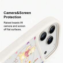 1pc Disney Winnie The Pooh Acrylic Magnetic Phone Case, Cute & Adorable, Anime Cartoon Design, Wireless Charging Compatible, Unisex Protective Shell Compatible With Iphone 17/17 Pro/17 Pro Max/17/16/15/14/13/12 Series - White - View 5