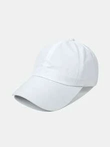 1 pieza Gorra de béisbol de malla transpirable de color negro sólido para mujer, gorra ajustable con cierre a presión para el verano - De secado rápido y transpirable - Ver 14