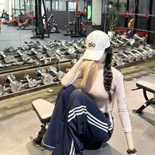 ALO 2026 New Letter Baseball Cap, Adjustable Dad Hat, Breathable Sun Protection, Outdoor Sports, Multi-Color Fashion Hat Breathable Baseball Cap, Sun - 白黑 - 查看 3