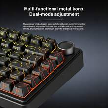 AULA Teclado F75HE 75% con múltiples conexiones, interruptores mecánicos de efecto Hall con respuesta rápida y anti-ghosting completo, diseño de teclas silenciosas con teclas PBT, tamaño compacto adecuado para usuarios de juegos y oficina - Ver 7