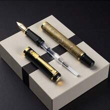 Single Antique-Style Bronze Metal Dragon-Head Fountain Pen / Vintage Chinese-Style Fine-Nib Calligraphy Pen (Includes Ink Cartridge And Converter) / Ideal Business Gift For Professionals / Suitable For Business Signing. - Fountain Pen - View 2