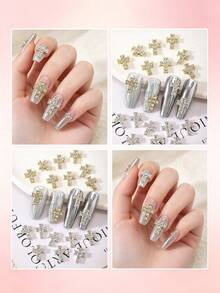 10 pièces/20 pièces Décoration d'ongles style punk en alliage de croix, accessoires de gemmes d'ongles 3D brillantes de style européen et américain, décoration d'ongles faux strass Y2K, accessoires de décoration DIY multifonctionnels, fournitures d'art d'ongles d'été, breloques d'ongles - Multicolore - Voir 7