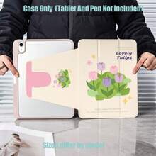 Cartoon Floral Pattern 360° Rotating Tri-Fold Tablet Protective Case With Pencil Slot. 360° Rotating Tri-Fold Pencil Slot Protective Case. Tablet Protective Case Features: 360° Rotating Tri-Fold Stand Design, Smart Sleep/Wake, Full Body Protection, Air Cushion Anti-Drop Edge, Multi-Angle Stand, Built-In Pencil Slot, Lightweight And Portable. - Multicolor - View 8