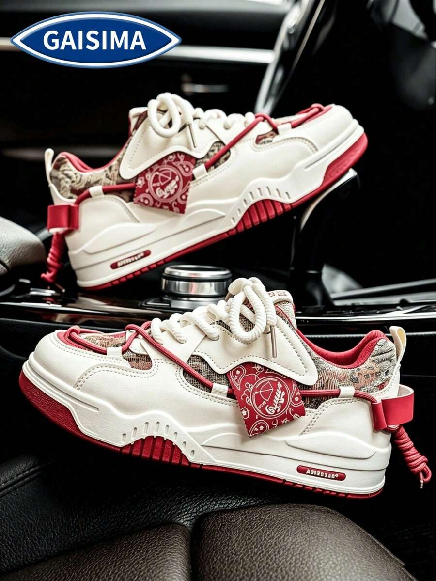 GAISIMA New Arrival Men's Versatile Niche Original Casual Sneakers, Thick Sole Anti-Slip Athletic Shoes, Random Graffiti Pattern