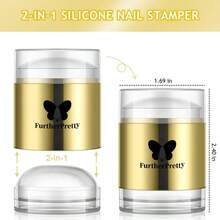 Estampador de uas de silicona, herramienta desmontable 2 en 1 con raspador para esmalte en gel y manicura francesa, suministros para salones de manicura. - inicial - Ver 2