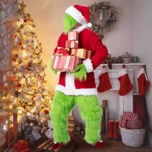 Christmas Cosplay Costume, Santa Claus Suit, Green Monster, Costume For Performances, In Stock. - White - View 3
