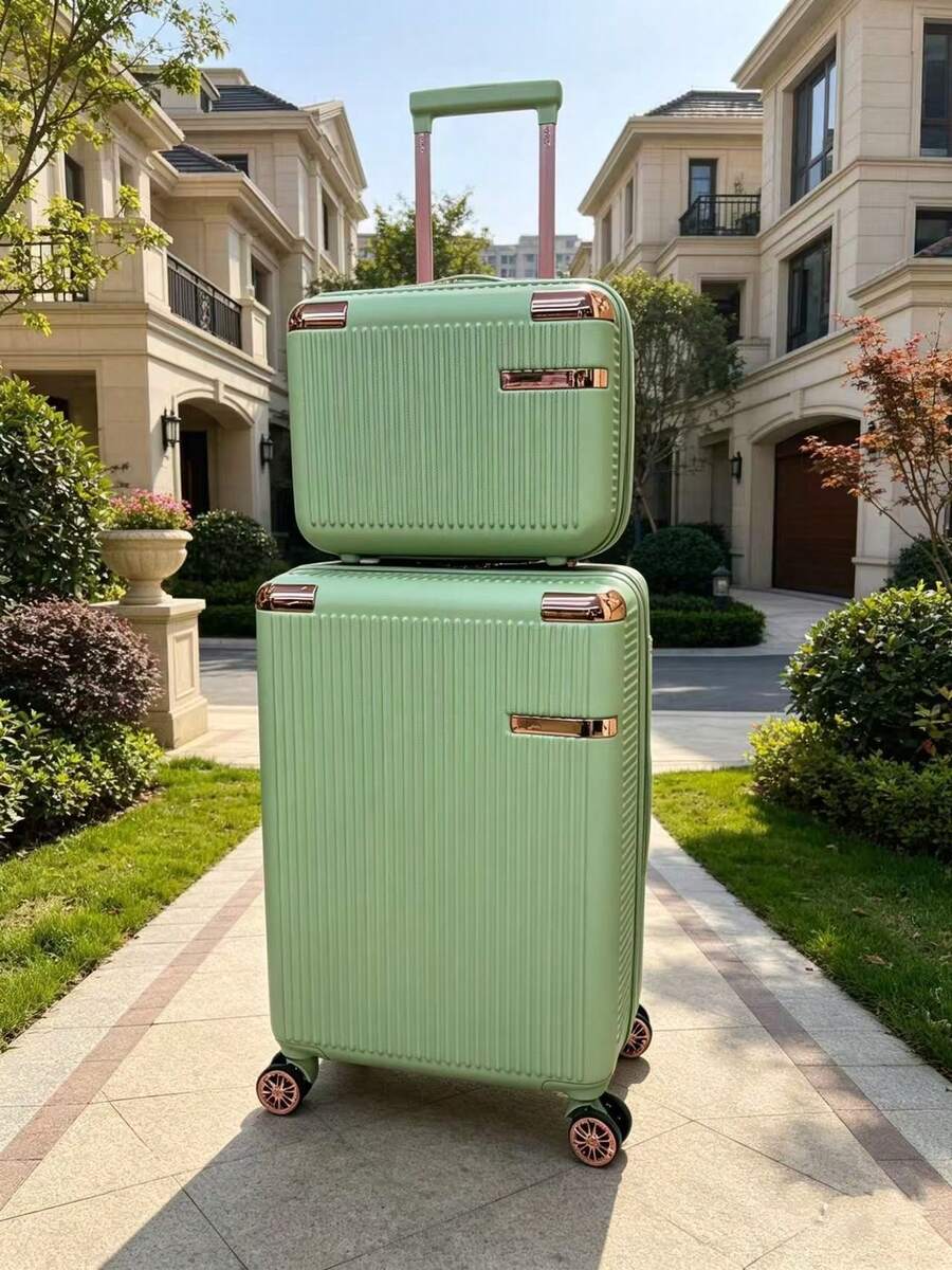 New Model Travel Suitcase!! With Anti-Theft Zipper! - Mint Green - View 1