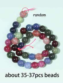 4 6 8 10mm Natural Mix Tourmaline Beads Spacer Gemstone Loose Round Diy Beads For Jewelry Making Diy Bracelets Keychain Making Supplies Accessories - Color - View 12
