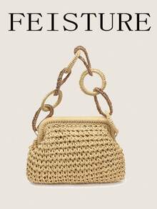 2026 Spring/Summer New Women's Woven Hard-Shell Handbag - Beige - View 7