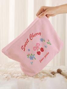 1 buah Tas Penyimpanan Kosmetik Portabel Motif Ceri Cetak Dua Sisi Kantong Rias Perjalanan dengan Resleting Organizer Perlengkapan Mandi Multifungsi - MultiWarna - View 5