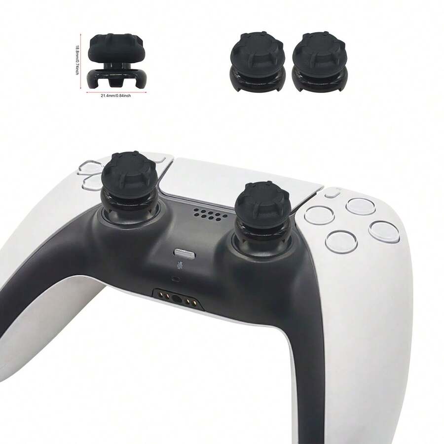 Compatible With PlayStation 5, 2pcs Silicone Joystick Caps + 2pcs Heightened Caps Set, Enhanced Gaming Control Feel, Anti-Slip And Anti-Sweat - View 1