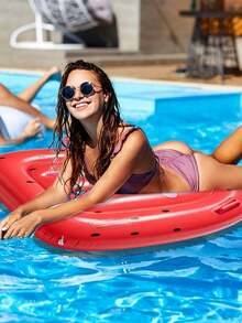 Summer Vacation Cute Cartoon Fruit Theme Adult Inflatable Pool Lounger With Side Armrests, Thickened Leak-Proof PVC Foldable Portable Water Floating Device, Suitable For Beach, Swimming Pool And Vacation Leisure Areas - Multicolor - View 7