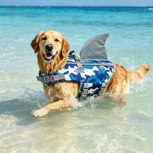 Metglad Dog Life Jacket, Cute Fin Design Pet Swim Vest, High Reflectivity And Excellent Buoyancy, Equipped With Sturdy Rescue Handle And Towing Ring, Adjustable Size, Suitable For Small, Medium And Large Dogs - Teal Blue - View 8