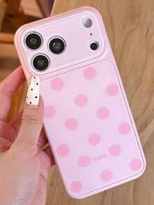 可愛極簡粉色波點糖果色手機殼，適用於 iPhone 17 Pro Max 17 Pro 17 16 Pro Max 16 Pro 16 15 Pro Max 15 Pro 15 14 Pro Max 14 Pro 14，可愛亮面果凍色防摔背蓋 - 淺粉色 - 查看 4