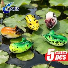 ANFS 5pcs Soft Fishing Lure, Frog Lure, Surface Fishing Bait, Cool Fishing Gift For Fishing Enthusiasts - Multicolor - View 2