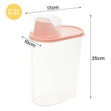 Cereal Storage Containers  – Airtight Kitchen Plastic Dry Food Dispenser With Measuring Cup For Cereals, Rice, Pet Food, Flour - Clear - View 4