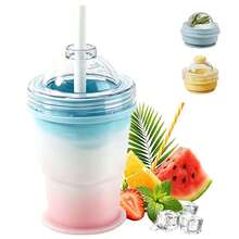 2026 Silicone Ice Cube Mold Cup 2-In-1, Portable Lid Iced Coffee Cup, Leak-Proof Smoothie Cup Mold, Suitable For Home, Fitness, Outdoor, Reusable With Straw - View 7