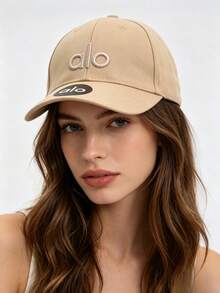 ALO 2026 New Letter Baseball Cap, Adjustable Dad Hat, Breathable Sun Protection, Outdoor Sports, Multi-Color Fashion Hat Breathable Baseball Cap, Sun - 卡其色 - 查看 2