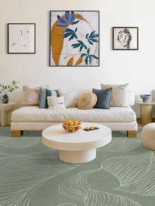 1pc Nordic Modern Minimalist Fresh Abstract Line Leaf Pattern - Rectangular Soft Faux Cashmere Machine Washable Area Rug, Suitable For Living Room, Bedroom, Entrance, Bathroom, Hallway, Patio, Kitchen, Indoor Outdoor, All Seasons Large Size Floor Mat, Home Decor - Multicolor - View 4