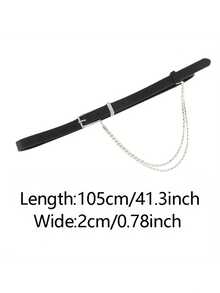 1 chiếc thắt lưng da khóa vuông đính đá cho nữ, thắt lưng eo trang trí xích hai lớp sang trọng, phù hợp cho áo sơ mi và váy, thắt eo tạo hiệu ứng thon gọn - đá quý - Xem 3