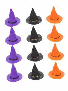 10pcs Mini Witch Hats, Mini Wizard Hats, Miniature Halloween Party Hats, Bottle Cap Decorative Hats, Small Wizard Caps, And Small Tree Ornament Hats-Perfect For DIY Crafts, Dollhouse Miniatures, Haunted Dollhouses, Terrariums, And 3D Models - Multiple Styles - View 6