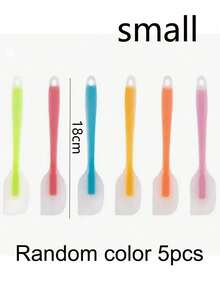 5pcs Macaron Color Silicone Scraper Set, High Performance Multi-Color Spatula Large Pack, Minimalist Non-Stick Baking Tools, Multi-Functional Kitchen Use - Multicolor - View 12