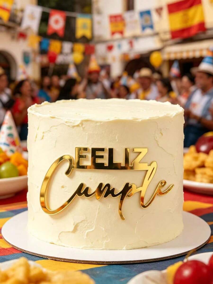 3件組西班牙風格壓克力生日蛋糕插牌，生日快樂PMMA蛋糕夾，蛋糕裝飾，烘焙裝飾，烘焙用品，廚房用品，適用於萬聖節、聖誕派對和慶祝裝飾 - 風格A - 查看 1