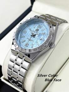 Pablo Raez 1pc Men's High-Quality Watch Accessory Classic Vintage Honeycomb Shape Wristwatch Premium New Luxury Silver Men's Fashion Watch Stainless Steel Non-Fading Strap 50m Waterproof Minimalist Brand Original 50m Waterproof Watch Men's Casual Fashion Quartz Watch Luminous Hands Arabic Numeral Dial Charming White Blue Black High-End Business Wristwatch Suitable For Daily Work Life Vacation Wear Teacher Father Or Male Friend Gift Birthday Graduation Wedding Gift - Silver - View 15