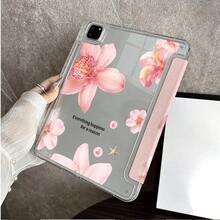 1件柔粉蘭花勵志語錄平板保護殼，附筆槽，相容 iPad 10.9/10.2/Air 5th Gen/Pro 11/10th Gen/9.7/Air 2/(7th Gen)/(8th Gen)/Air 4/5/Pro 11/10th Gen 10.9 吋智能保護殼/Air 13(M3 2025)/Air 11(M3 2025)/Air 11(M3 2025)/11(A16 2025)/相容 Galaxy Tab S10+/S9/A9，相容 5/5PR/6/6PRO/7/7PRO - 彩色 - 查看 7