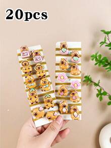 5/10/20/30Pcs Cute Capybara Terry Cloth Hair Tie Set, Suitable For Daily Use Clothing Accessories, Girls Hair Accessories - Multicolor - View 10