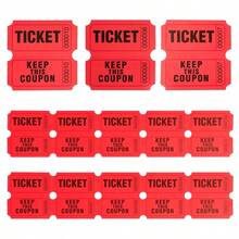 100 Pairs 200PCS Double-Roll Red Raffle Tickets With Different Serial Numbers - Perfect For Events, Classroom Rewards, Fundraising And Prize Games - Made Of Durable And High-Quality Paper Material School Supplies - 100 Pairs - View 9