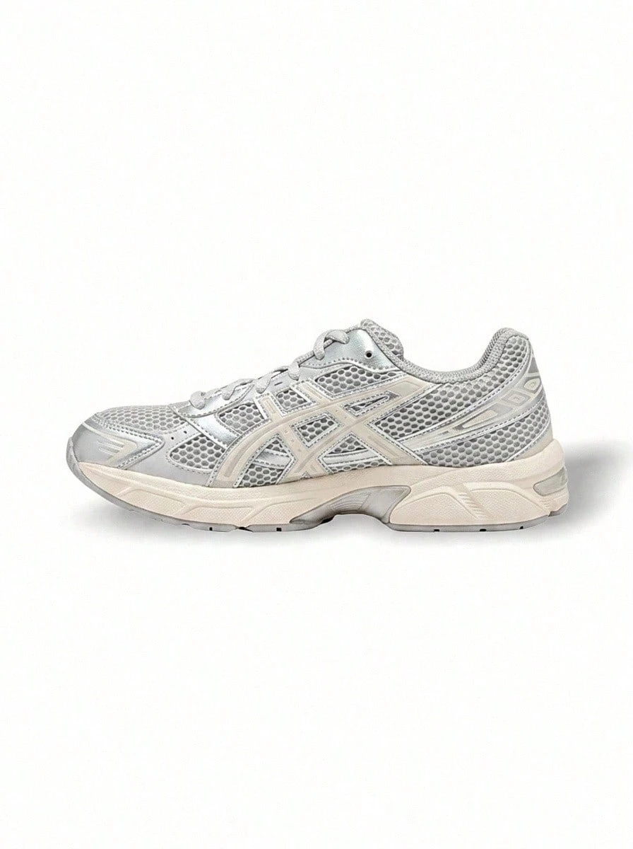 Asics Gel-1130 女款运动鞋健身跑步休闲轻便缓震透气厚底标志亲肤日常灰色燕麦色 1202A164-023 - 灰色/銀色 - 查看 1