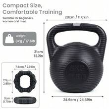 Shoze Versatile Home Fitness Bundle Fillable 8kg Kettlebell Pair Grip Rings Custom Weight Yoga Strength Training Gear - Black - View 4