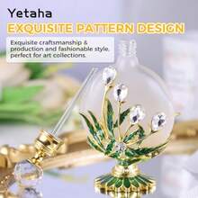 Vintage Refillable Empty Perfume Bottles, Fancy Crystal Glass Perfume Bottle Decorative Jeweled Flowers Essential Oil Bottle For Living Room Be - Maple Leaf - View 4