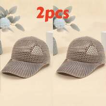 2/1pc Breathable Mesh Baseball Cap - Adjustable Sun Hat, Solid Color, Lightweight & Versatile, Suitable For Summer Outdoor Activities | Summer Multi-Functional Headwear | Sun Protection Hat - Khaki - View 16