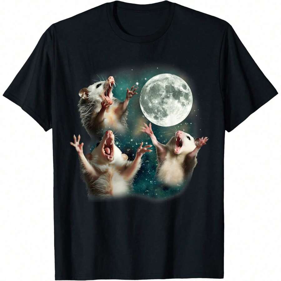 Three Quakers Howling At The Moon - Weird Meme T-Shirt For Parrot Lovers - Burgundy - View 1