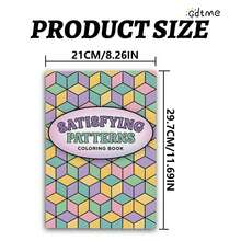"Satisfying Patterns" A4 Coloring Book, 24 Unique Geometric & Optical Illusion Designs, Includes Random Bonus Stickers, Calming, Mindful Stress-Relief Coloring Activity For Adults & Teens - Coloring Book - View 7