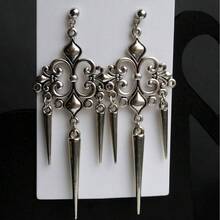 Pendientes góticos de plata con filigrana puntiaguda - AQ-3740 - Ver 5