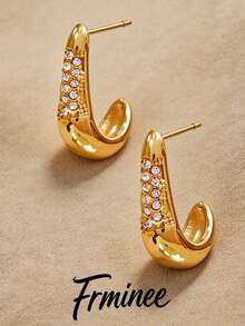 Frminee 1 paire de boucles d'oreilles pendantes exquises pour femmes, boucles d'oreilles goutte d'eau plaquées or 16K multicouches, convient pour le port lors de mariages, bijoux pour femmes - Multicolore - Voir 4