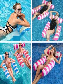1pc Adult PVC 3-Tube Inflatable Floating Bed With Mesh Bottom, Portable Pool Hammock, Suitable For Pool, Lake, Beach, Bathtub - A - View 8