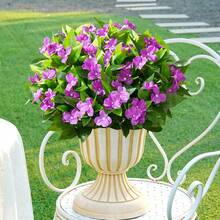 1/3pcs Vibrant Artificial Impatiens Flower Bouquet, Realistic Faux Flowers, Suitable For Outdoor Garden, Indoor Planter And Balcony Decoration, 15.7 Inches Tall, Low Maintenance, Durable And Bendable Stems, Artificial Flowers - Purple - View 7