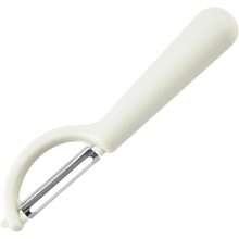 Stainless Steel Vegetable Peeler With Non-Slip Long Handle, Multi-Functional Fruit Skin Remover Kitchen Gadget - White - View 1