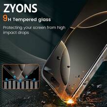 ZYONS 3片裝霧面隱私螢幕保護貼，適用於 17 Pro Max 6.9吋強化玻璃，全覆蓋防窺、防盜、防眩光、9H+硬度、防指紋，相容手機殼，適用於 17 Pro Max、17 Air、16 Pro Max/16 Pro/16 Plus/16/15 Pro Max/14 Pro Max - 黑色 - 查看 4