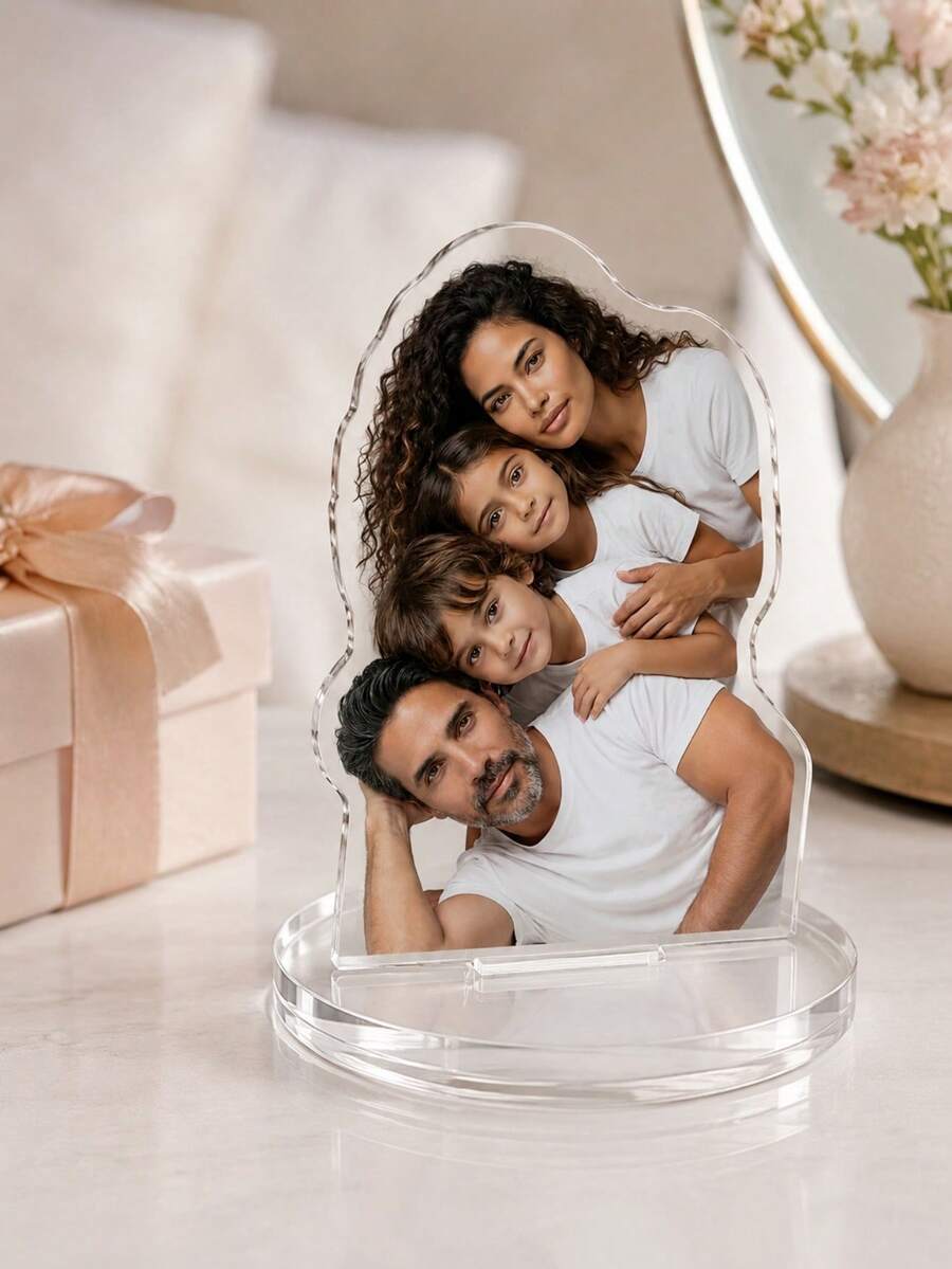 Custom Photo Stand, Personalized Digital Portrait Art, Photo Acrylic Memorial Plaque, Wedding Keepsake, Personalized Acrylic Keepsake, Anniversary Gift, Perfect Memorial For Special Occasions, Personalized Photo Stand, Father's Day Gift - Multicolor - View 1