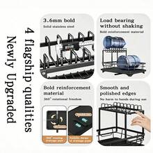 Large Capacity 2-Tier Dish Drying Rack With Drainboard, Kitchen Counter Organizer For Plates, Bowls, Cups, Utensils & Cutting Board - View 6
