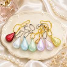 7pcs Dreamy Water Drop Water Harp Bell Pendant, Bag Charm, Phone Lanyard Keychain Accessory, Lucky Bell, Backpack USB Drive Decoration, Girly Healing Gift, INS Popular Portable Accessory - Multicolor - View 1