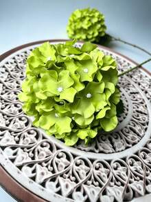1/3/6/10件 18.5英吋綠色刺繡人造花附莖，絲綢刺繡球形桌面裝飾花，適用於辦公室、派對、婚禮、人造植物、春/夏裝飾、花園裝飾、房間裝飾、禮物 - 綠色 - 查看 8