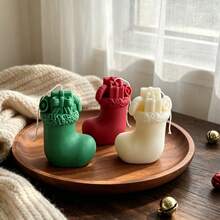 1pc Christmas Stocking Scented Candle Mold, Christmas Atmosphere Decoration Silicone Mold, Perfect For Holiday Ornament Making, Suitable For Handmade Crafts, Reusable - Christmas Stocking Mold - View 5