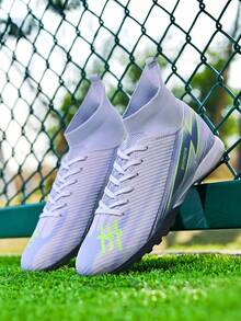 Unisex Rivet Football Shoes, Outdoor Match & Training Shoes - Mauve Purple - View 6